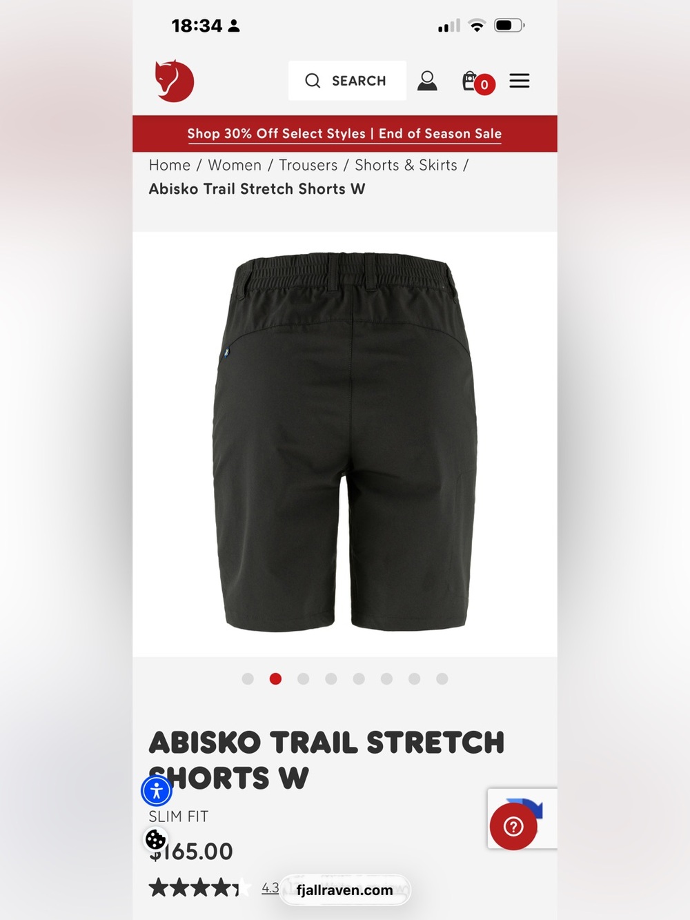 Fjallraven Women’s Black Outdoor Shorts - Picture 2 of 5